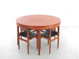 Table de repas scandinave à rallonges Dining set en teck model 630