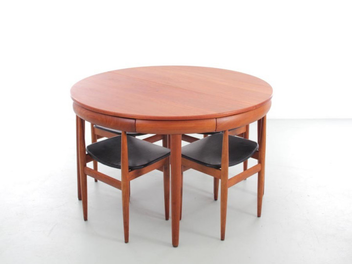 Table de repas scandinave à rallonges Dining set en teck model 630