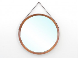 Miroir scandinave rond en orme