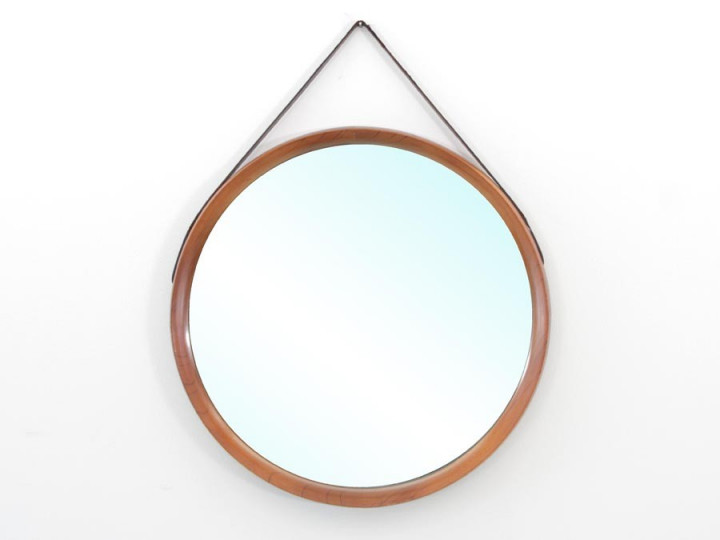 Miroir scandinave rond en orme