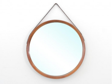 Miroir scandinave rond en orme