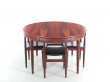 Mid-Century Modern scandinavian dining set in Rio rosewood by Hans Olsen with 6 chairs