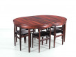 Table de repas scandinave à rallonges Dining set en palissandre de Rio model 630 + 6 chaises