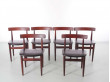 Mid-Century Modern scandinavian dining set in Rio rosewood by Hans Olsen with 6 chairs