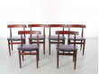 Table de repas scandinave à rallonges Dining set en palissandre de Rio model 630 + 6 chaises