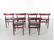 Mid-Century Modern scandinavian dining set in Rio rosewood by Hans Olsen with 6 chairs