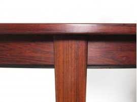 Mid-Century  modern scandinavian dining table in Rio rosewood with 3 extra leaves