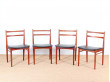 Mid-Century  modern  set of 4 dining chairs in teak by Harry Rosengren Hansen