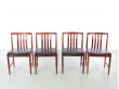 Suite de 4 chaises scandinaves en palissandre de Rio