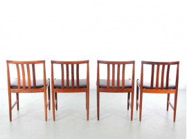 Suite de 4 chaises scandinaves en palissandre de Rio