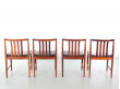 Suite de 4 chaises scandinaves en palissandre de Rio