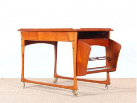 Mid century modern scandinavian teak trolley by Ingvar Jensen