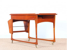 Mid century modern scandinavian teak trolley by Ingvar Jensen