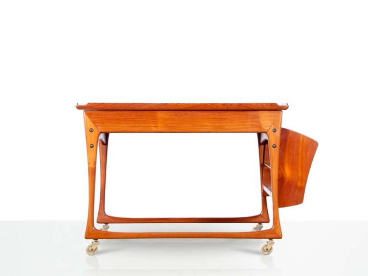 Mid century modern scandinavian teak trolley by Ingvar Jensen