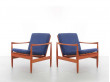 Mid-Century  modern pair of lounge chairs in teak by Skive Møbelfabrik