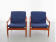 Mid-Century  modern pair of lounge chairs in teak by Skive Møbelfabrik