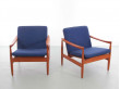 Mid-Century  modern pair of lounge chairs in teak by Skive Møbelfabrik