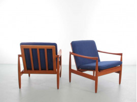 Mid-Century  modern pair of lounge chairs in teak by Skive Møbelfabrik