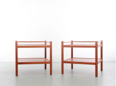 Paire de bouts de canapés ou chevets scandinaves en teck