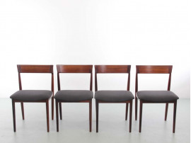 Mid-Century  modern scandinavian set of 4 chairs in teak by Harry Rosengren Hansen