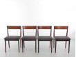 Mid-Century  modern scandinavian set of 4 chairs in teak by Harry Rosengren Hansen