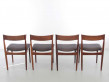 Mid-Century  modern scandinavian set of 4 chairs in teak by Harry Rosengren Hansen