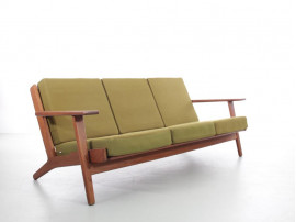 Mid-Century  modern scandinavian 3 seat sofa model GE 290 in teak by Hans Wegner