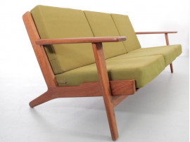 Mid-Century  modern scandinavian 3 seat sofa model GE 290 in teak by Hans Wegner