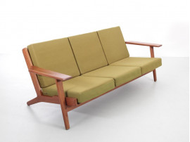 Mid-Century  modern scandinavian 3 seat sofa model GE 290 in teak by Hans Wegner