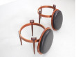 Mid-Century modern scandinavian pair of reversible Scandinavian stools in teak by BJ Hansen