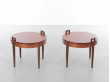 Mid-Century modern scandinavian pair of reversible Scandinavian stools in teak by BJ Hansen