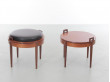 Mid-Century modern scandinavian pair of reversible Scandinavian stools in teak by BJ Hansen