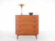 Mid-Century modern scandinavian  commode  dressing table in solid teak by Peter Hvidt et Orla Mølgaard Nielsen