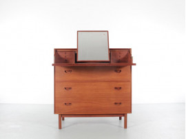 Mid-Century modern scandinavian  commode  dressing table in solid teak by Peter Hvidt et Orla Mølgaard Nielsen