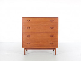 Mid-Century modern scandinavian  commode  dressing table in solid teak by Peter Hvidt et Orla Mølgaard Nielsen