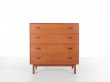 Mid-Century modern scandinavian  commode  dressing table in solid teak by Peter Hvidt et Orla Mølgaard Nielsen