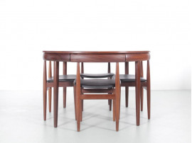 Table de repas scandinave à rallonges Dining set en teck model 630