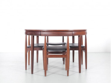 Table de repas scandinave à rallonges Dining set en teck model 630