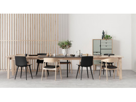 Table de repas  scandinave à rallonge modèle T9. chêne massif. De 220 cm à 420 cm. 8/18 pers