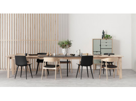 Scandinavian Extendable Dining Table model T9 solid oak , 220 cm to 420 cm . 8/18 seats.