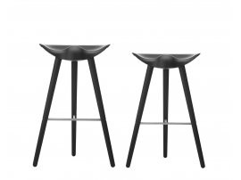 Tabouret de bar scandinave modèle ML 42 noir, 69/77 cm, nouvelle édition.