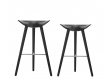 Mid-Century  modern scandinavian bar stool model ML42 black, 69 /77 cm, by Mogens Lassen, new edition.