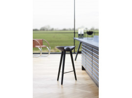 Mid-Century  modern scandinavian bar stool model ML42 black, 69 /77 cm, by Mogens Lassen, new edition.