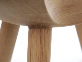 Mid-Century  modern scandinavian bar stool model ML42 oak, 69 /77 cm, by Mogens Lassen, new edition.
