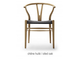 Chaise scandinave modèle Wishbone ou CH24 corde noire. Edition neuve.