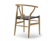 Chaise scandinave modèle Wishbone ou CH24 corde noire. Edition neuve.