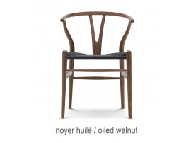 Chaise scandinave modèle Wishbone ou CH24 corde noire. Edition neuve.