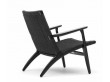 Mid-Century modern scandinavian arm chair in black lacquered oak model CH25 by Hans Wegner. New edition