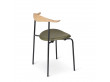 Chaise scandinave CH88P assise rembourrée, pieds noirs. Edition neuve.