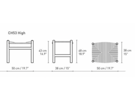 Mid-Century  modern scandinavian footstool model CH53/56 41 cm by Hans Wegner